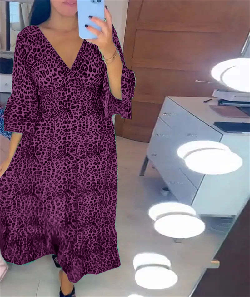 🔥What should I wear tomorrow🔥Women's Cotton Wrap Dress with leopard pattern