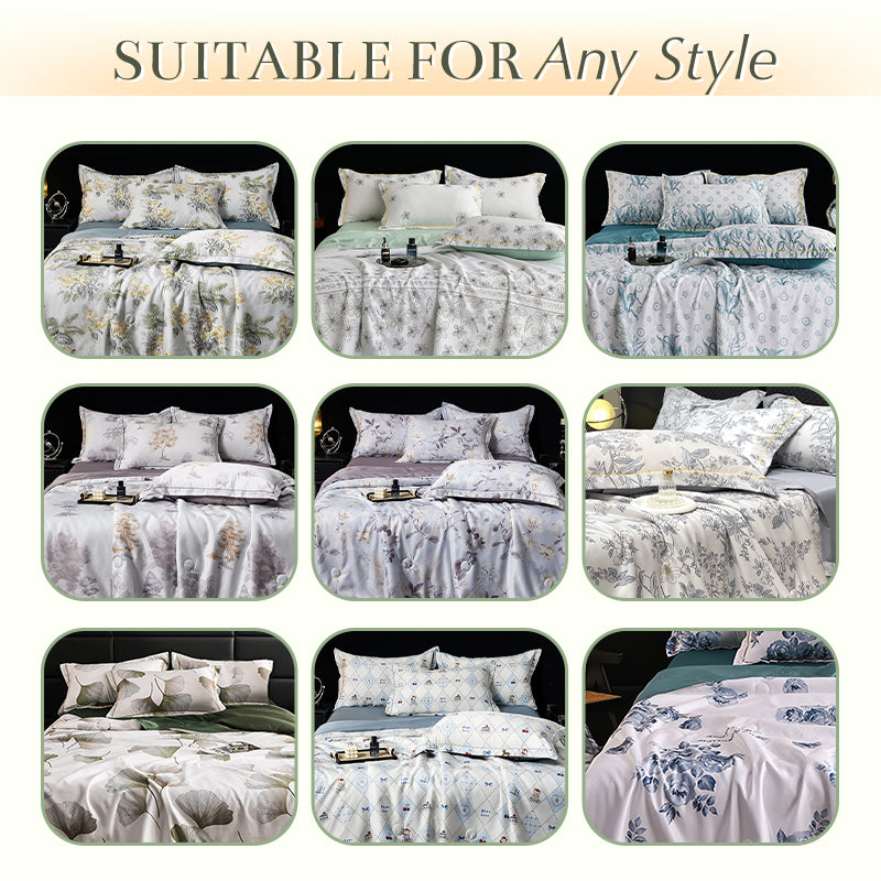 🔥Summer Limited Sale-50%Off🌸Cooling Breathable Floral Bed Sheet (4-Piece Set)