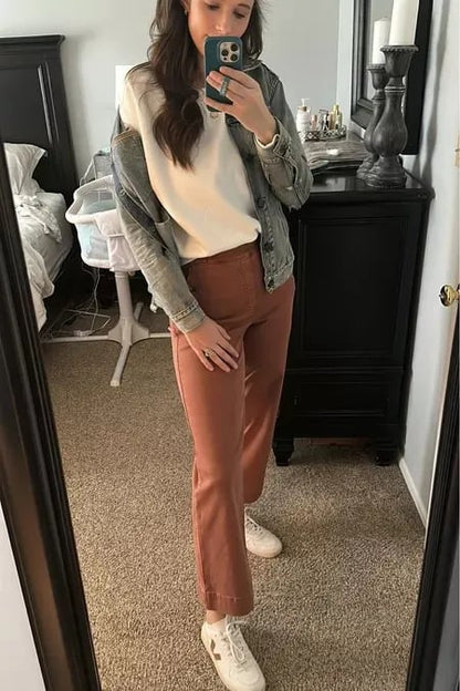 👖2025 HOT SALE 50% OFF💷Stretch Twill Cropped Wide Leg Pants