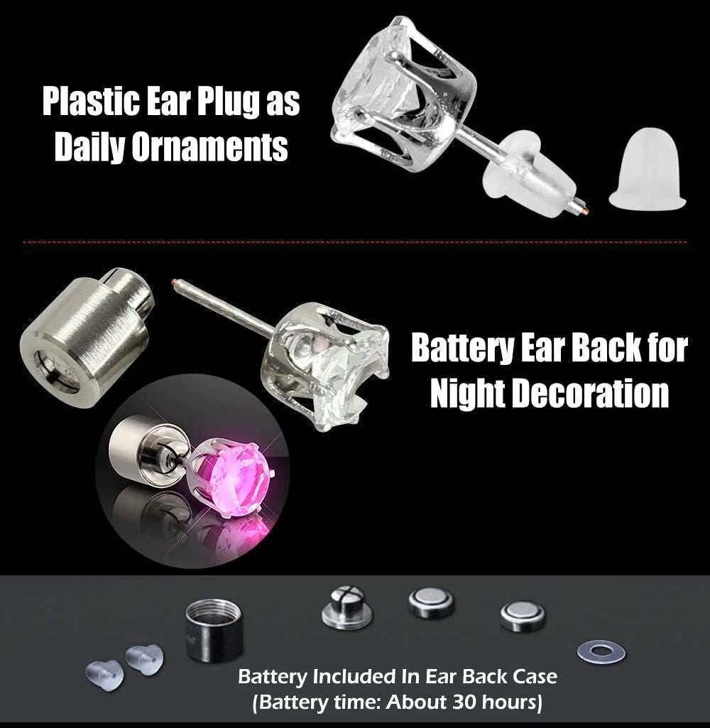 Stylish LED Luminous Crown Earrings