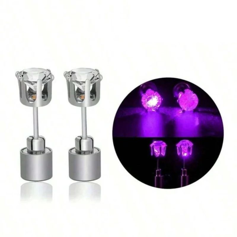 Stylish LED Luminous Crown Earrings