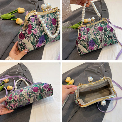 Women Vintage Flower Embroidery Handbag