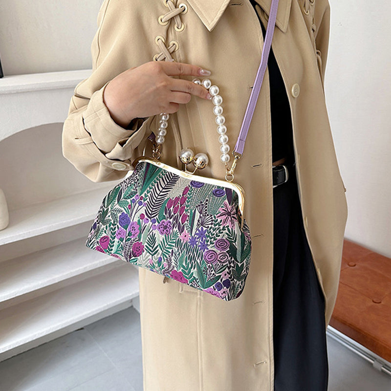 Women Vintage Flower Embroidery Handbag