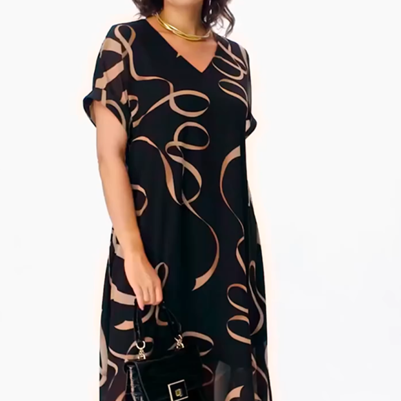 Flowy V-Neck Midi Dress