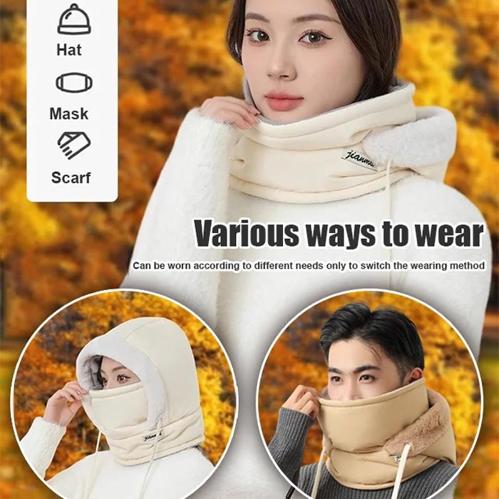🍂Autumn Promotion 50%💕Plush-lined Thickened Thermal Hat with Face Mask for Men and Women