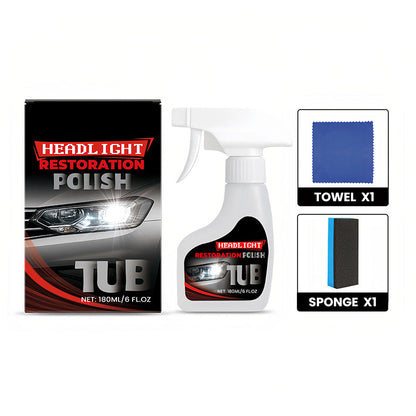 🔥LAST DAY SALE 50% OFF🔥 180ml Professional Car Headlight Restorer with Sponge