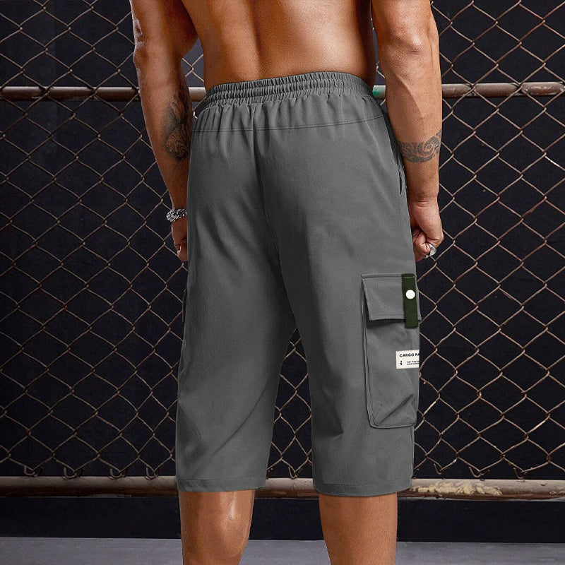 Men's Casual Drawstring Capri Cargo Pants