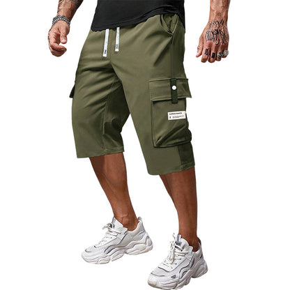Men's Casual Drawstring Capri Cargo Pants